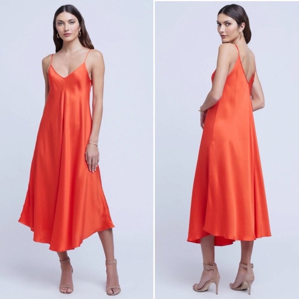 L’Agence Lorraine Trapeze Midi Dress